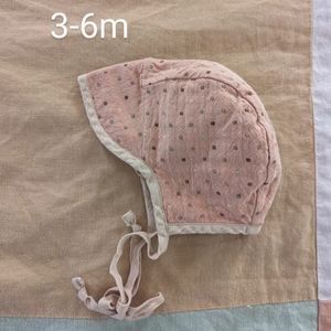 Briar Baby Brimmed bonnet in Flamingo, size 3-6m
